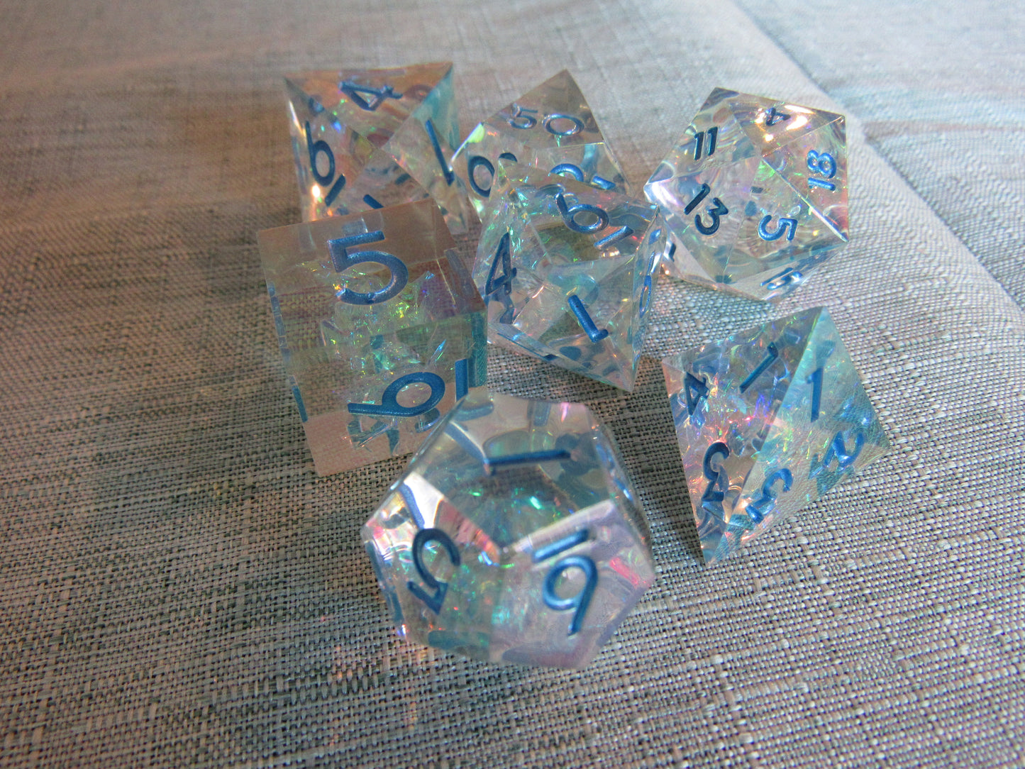 Iridescent Plated Sharp Resin Dice Set