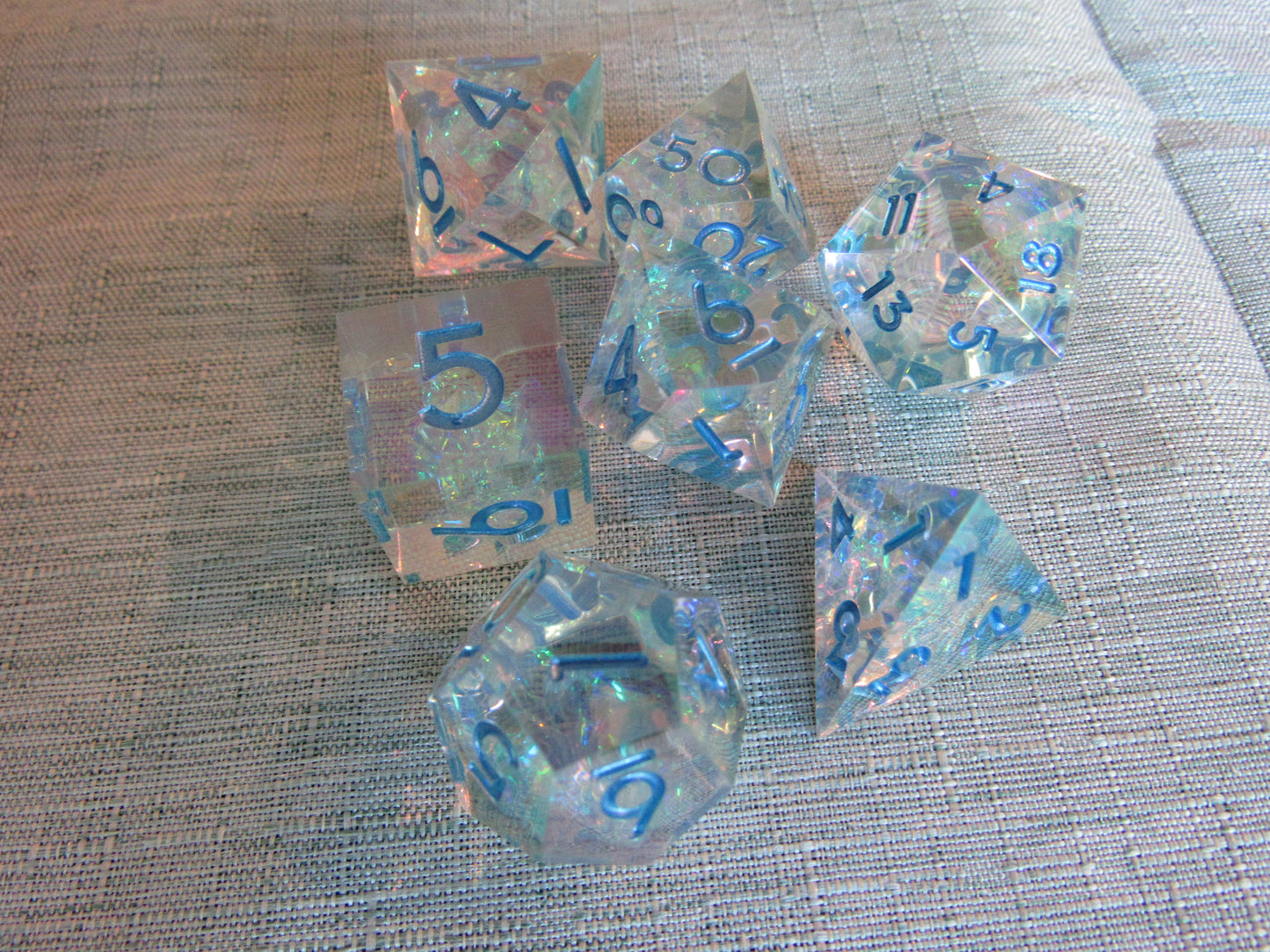 Iridescent Plated Sharp Resin Dice Set