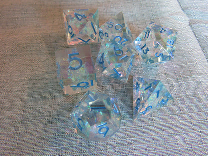 Iridescent Plated Sharp Resin Dice Set