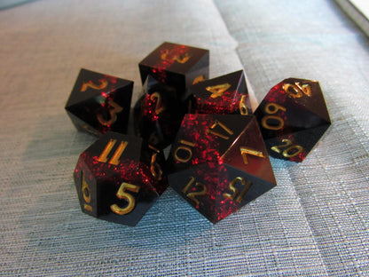 Glitter Color Band Sharp Resin Dice Set