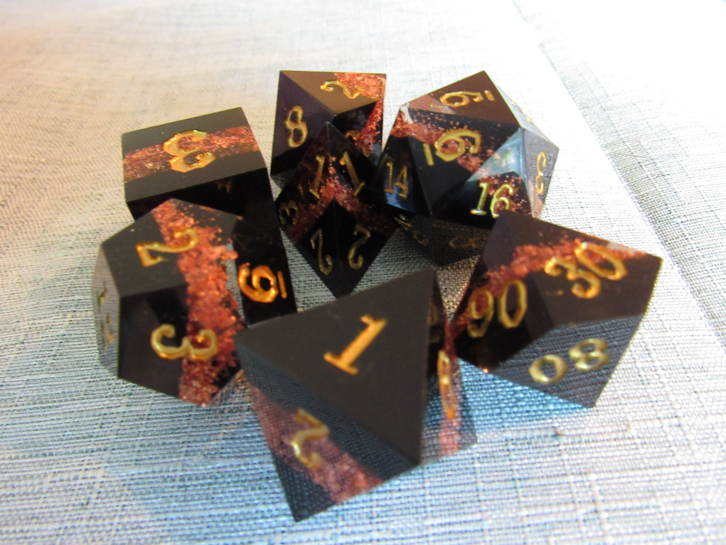 Glitter Color Band Sharp Resin Dice Set