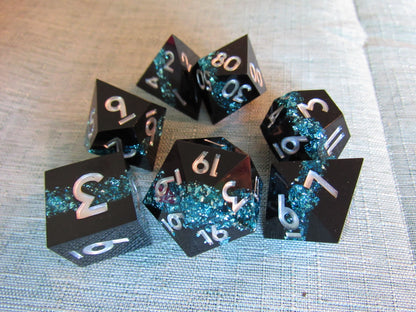 Glitter Color Band Sharp Resin Dice Set