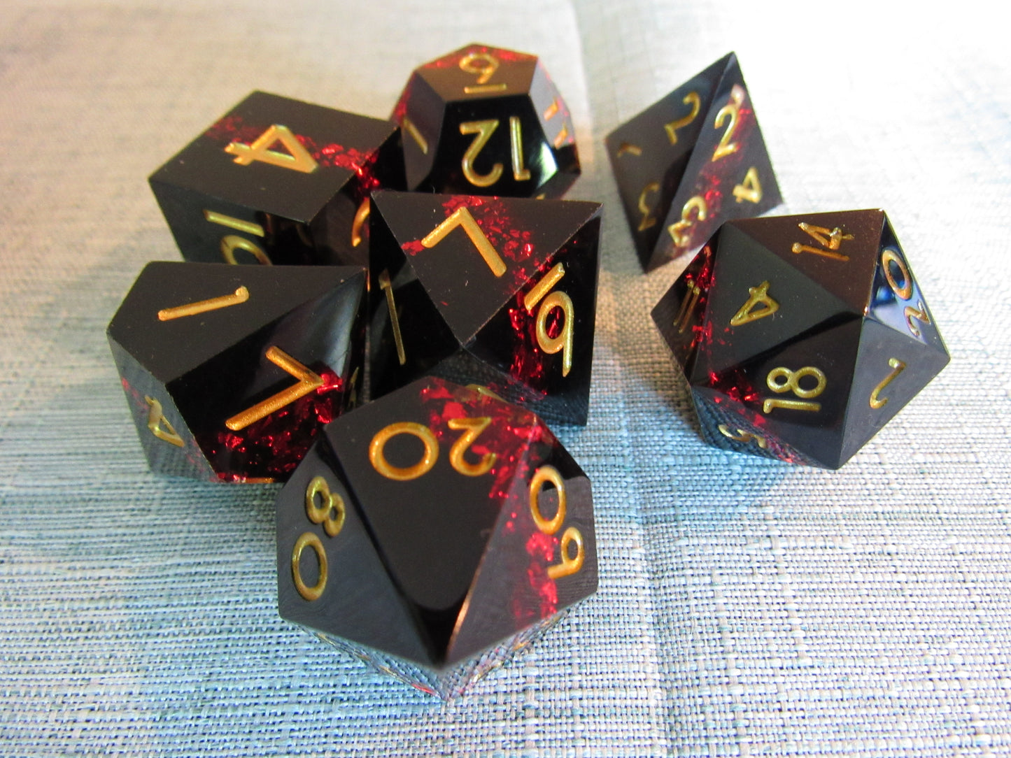 Glitter Color Band Sharp Resin Dice Set