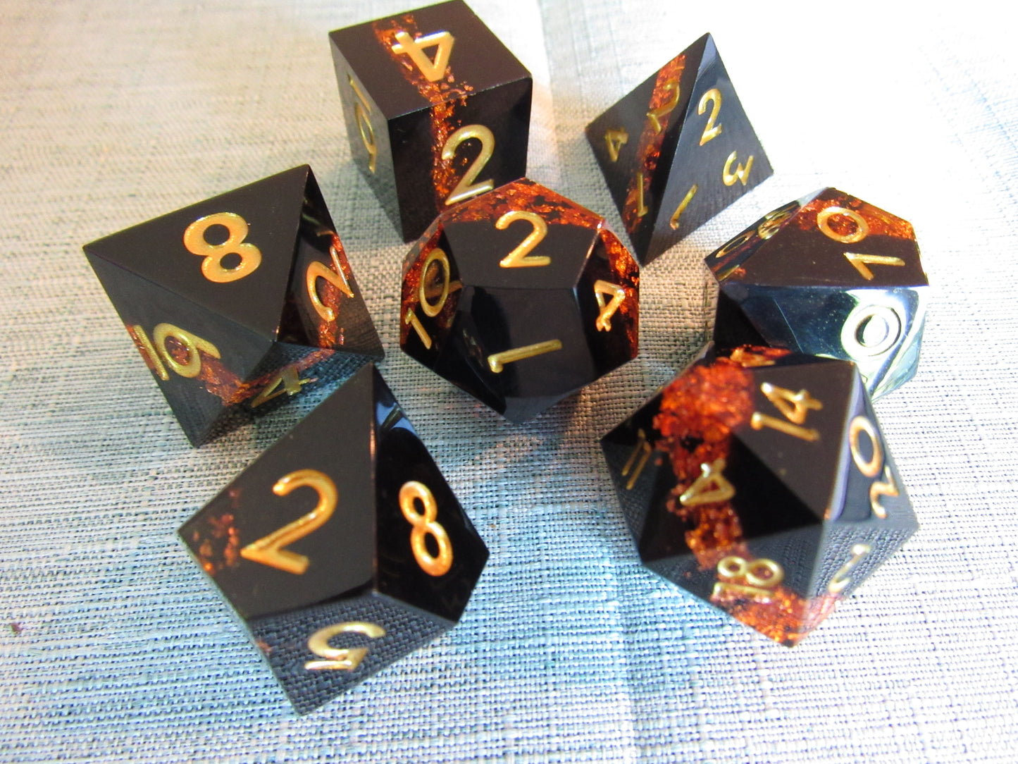 Glitter Color Band Sharp Resin Dice Set