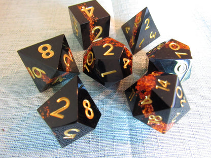 Glitter Color Band Sharp Resin Dice Set