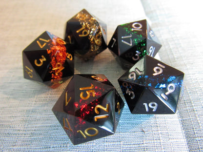 Glitter Color Band Sharp Resin Dice Set