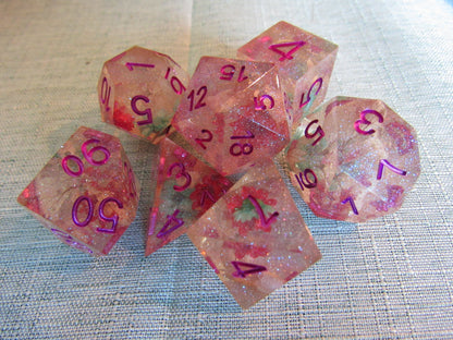 Floral Sharp Resin Dice Set