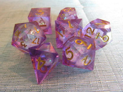 Liquid Core Sharp Resin Dice Set