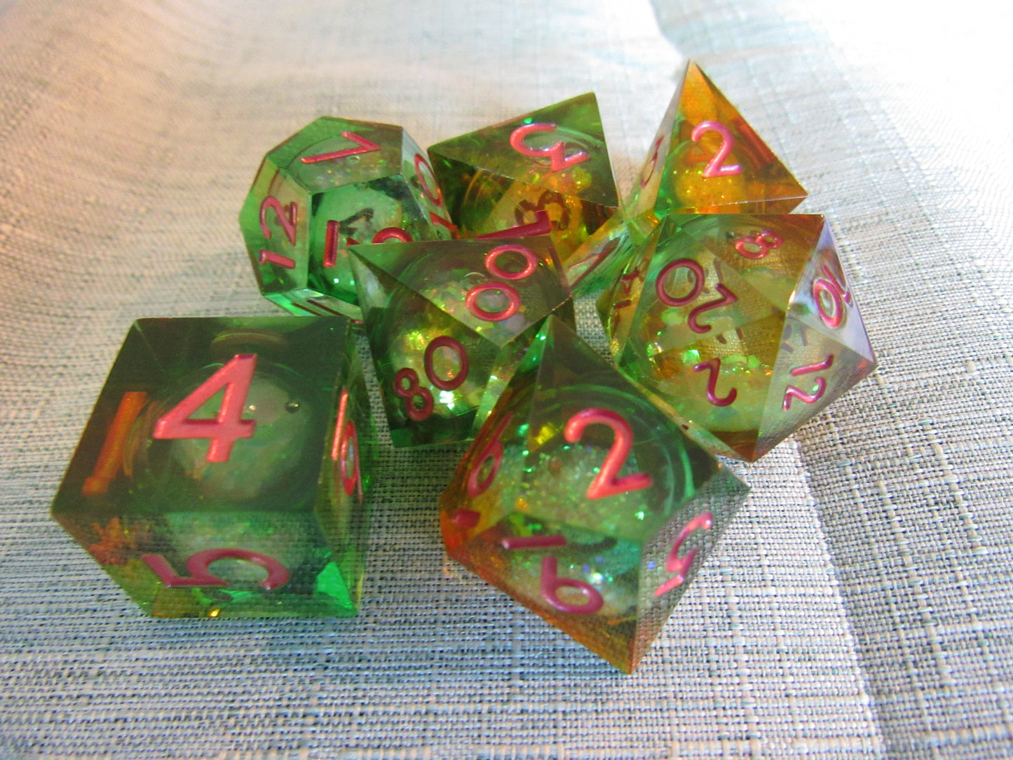 Liquid Core Sharp Resin Dice Set