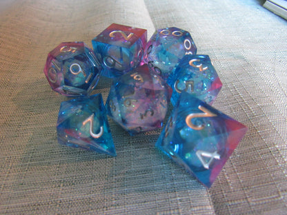 Liquid Core Sharp Resin Dice Set