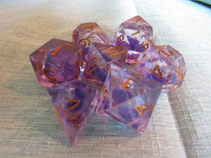 Liquid Core Sharp Resin Dice Set