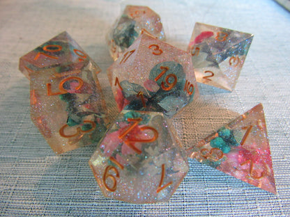 Floral Sharp Resin Dice Set