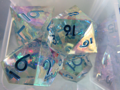 Iridescent Plated Sharp Resin Dice Set