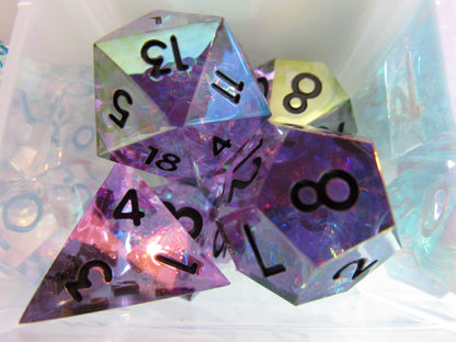 Iridescent Plated Sharp Resin Dice Set