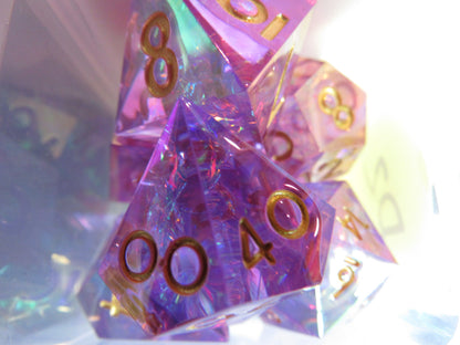 Iridescent Plated Sharp Resin Dice Set