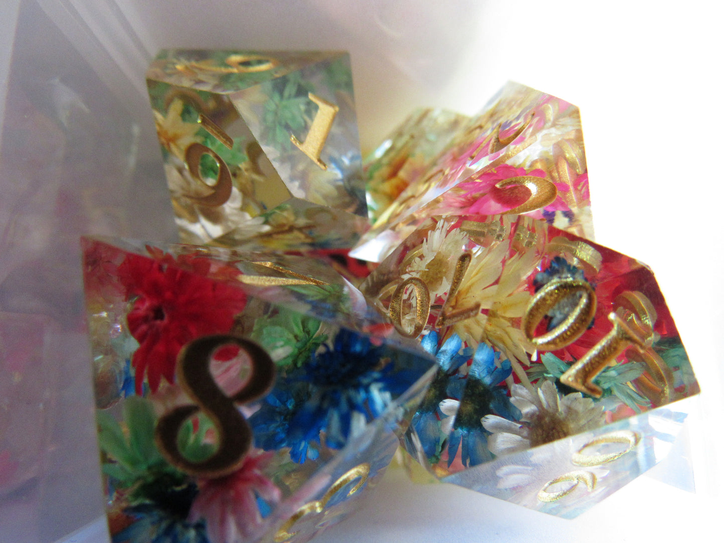 Floral Sharp Resin Dice Set
