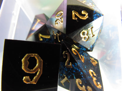 Glitter Color Band Sharp Resin Dice Set