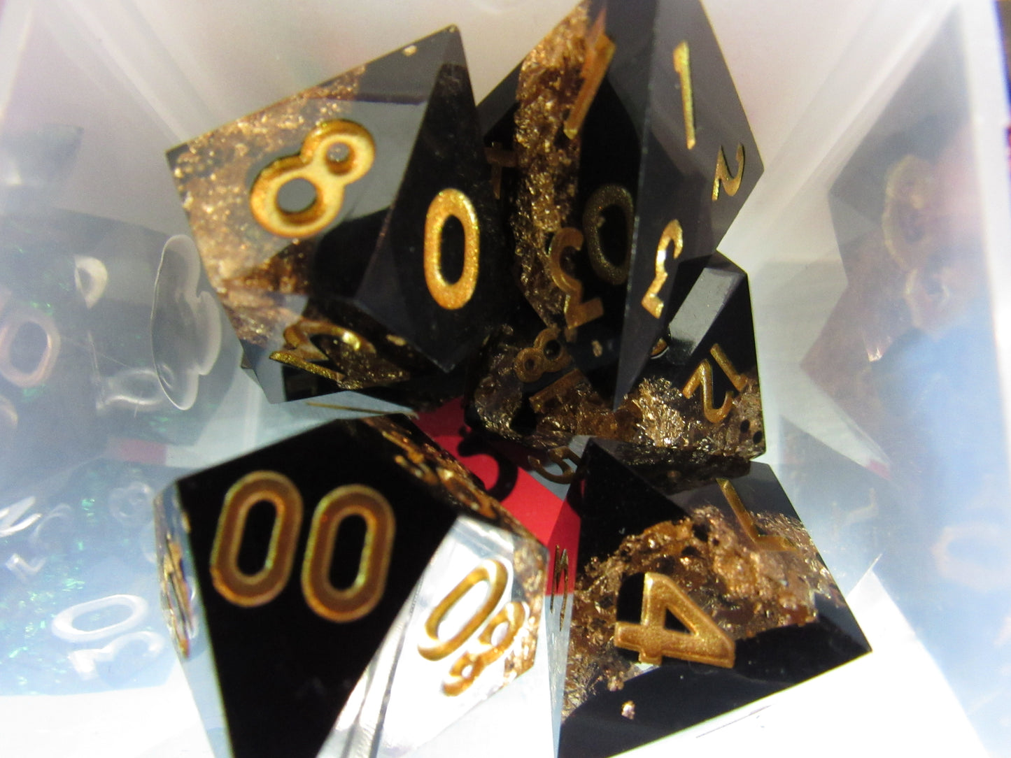 Glitter Color Band Sharp Resin Dice Set