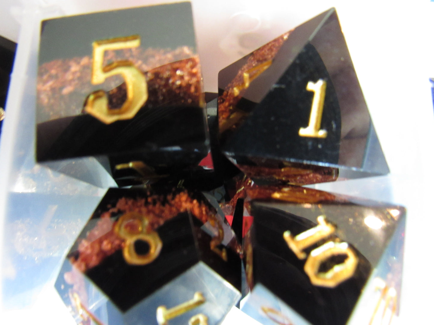Glitter Color Band Sharp Resin Dice Set