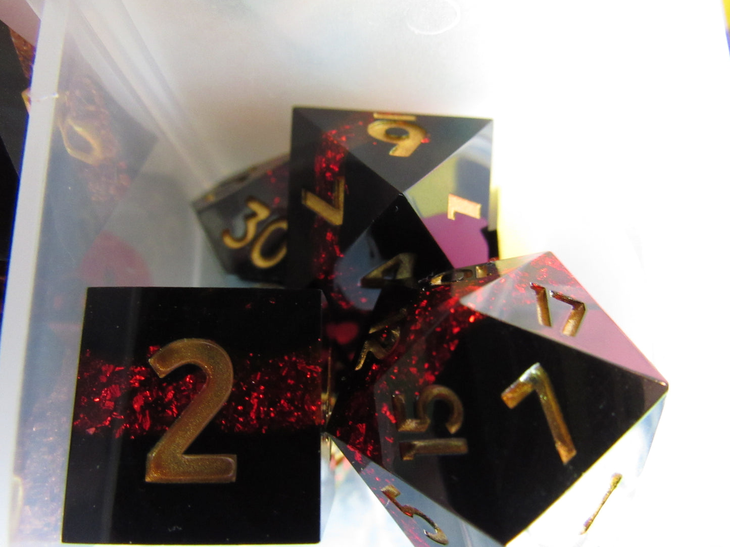 Glitter Color Band Sharp Resin Dice Set