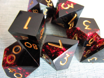 Glitter Color Band Sharp Resin Dice Set