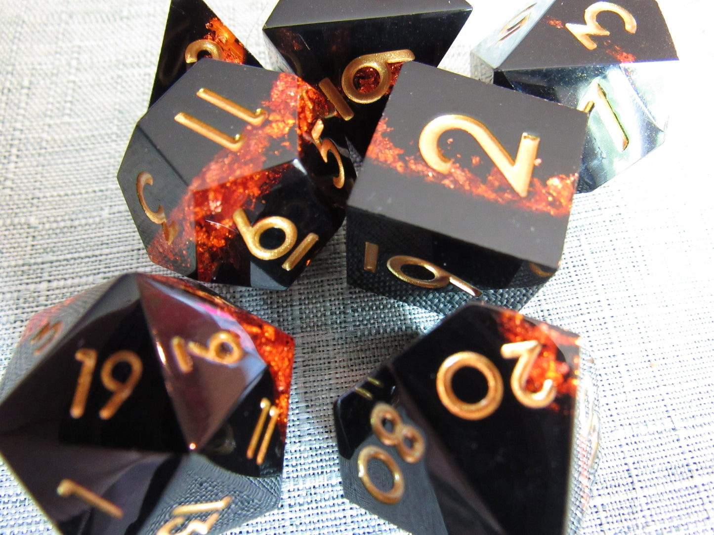 Glitter Color Band Sharp Resin Dice Set