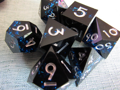 Glitter Color Band Sharp Resin Dice Set