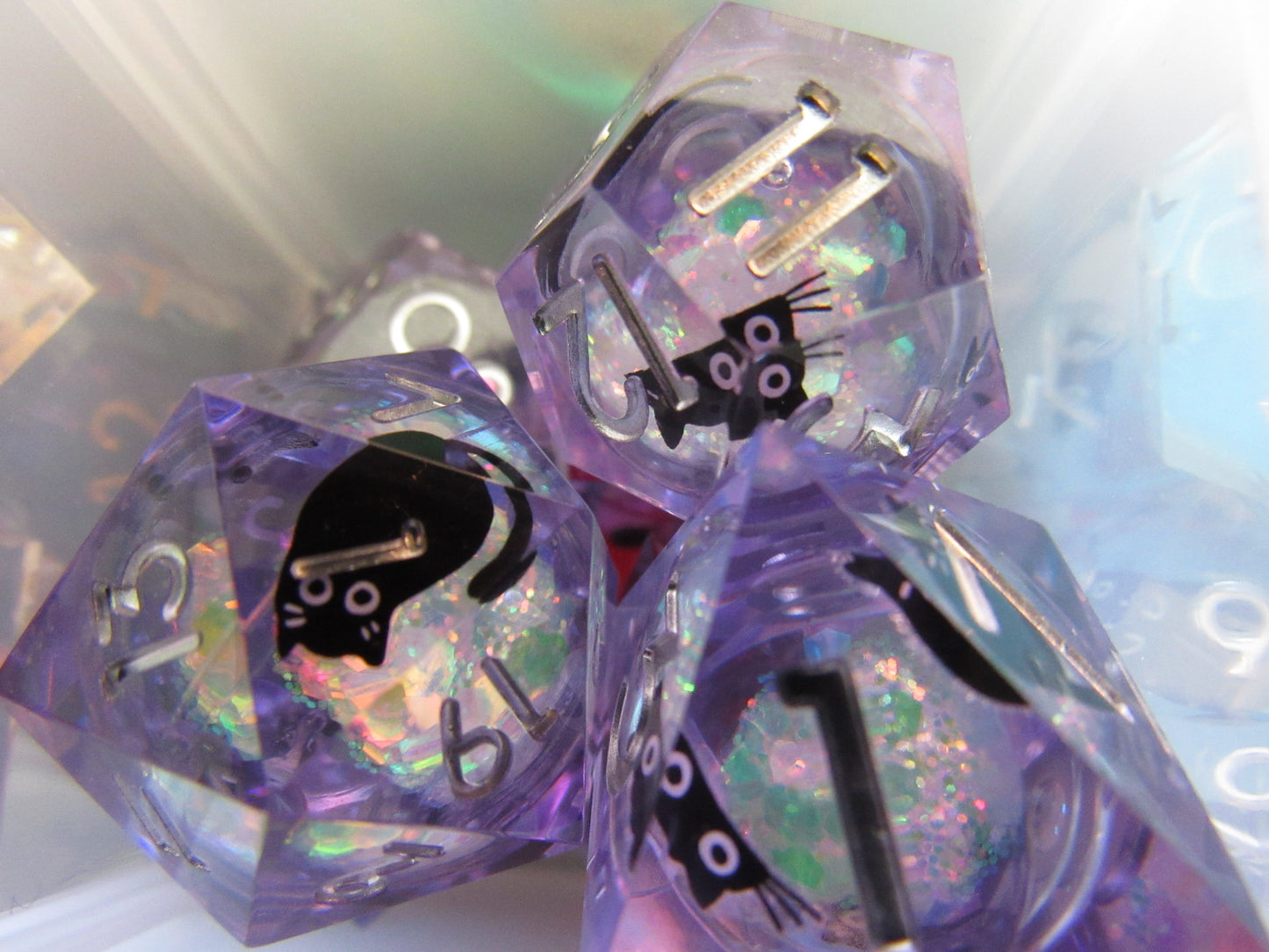 Cat Sharp Resin Dice Set