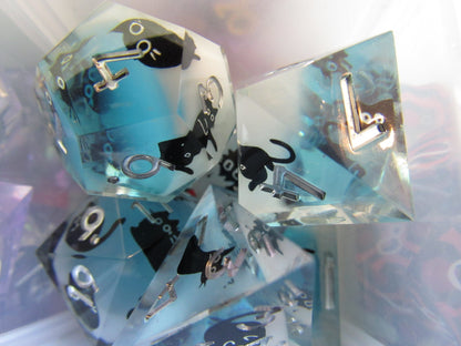 Cat Sharp Resin Dice Set
