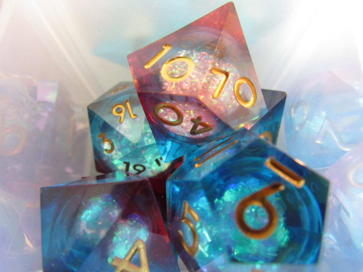 Liquid Core Sharp Resin Dice Set