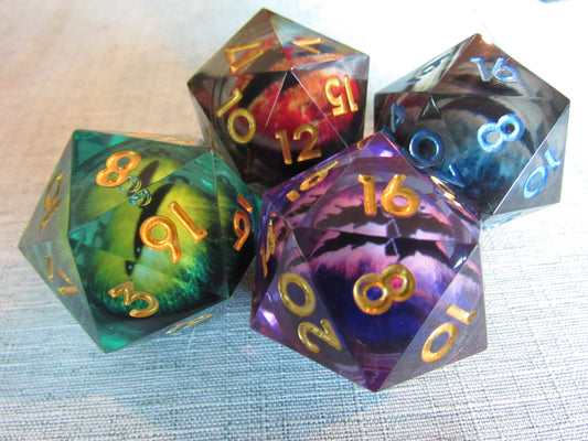 Dragon Eye Liquid Core Resin D20 (Large - 33mm)