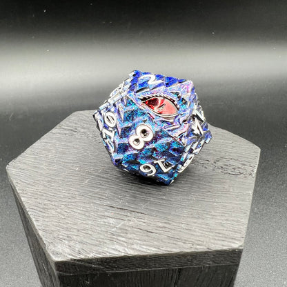 Blue Glitter Dragon Scale Large D20