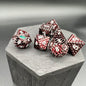 Dark Red and White Dragon Scale Dice