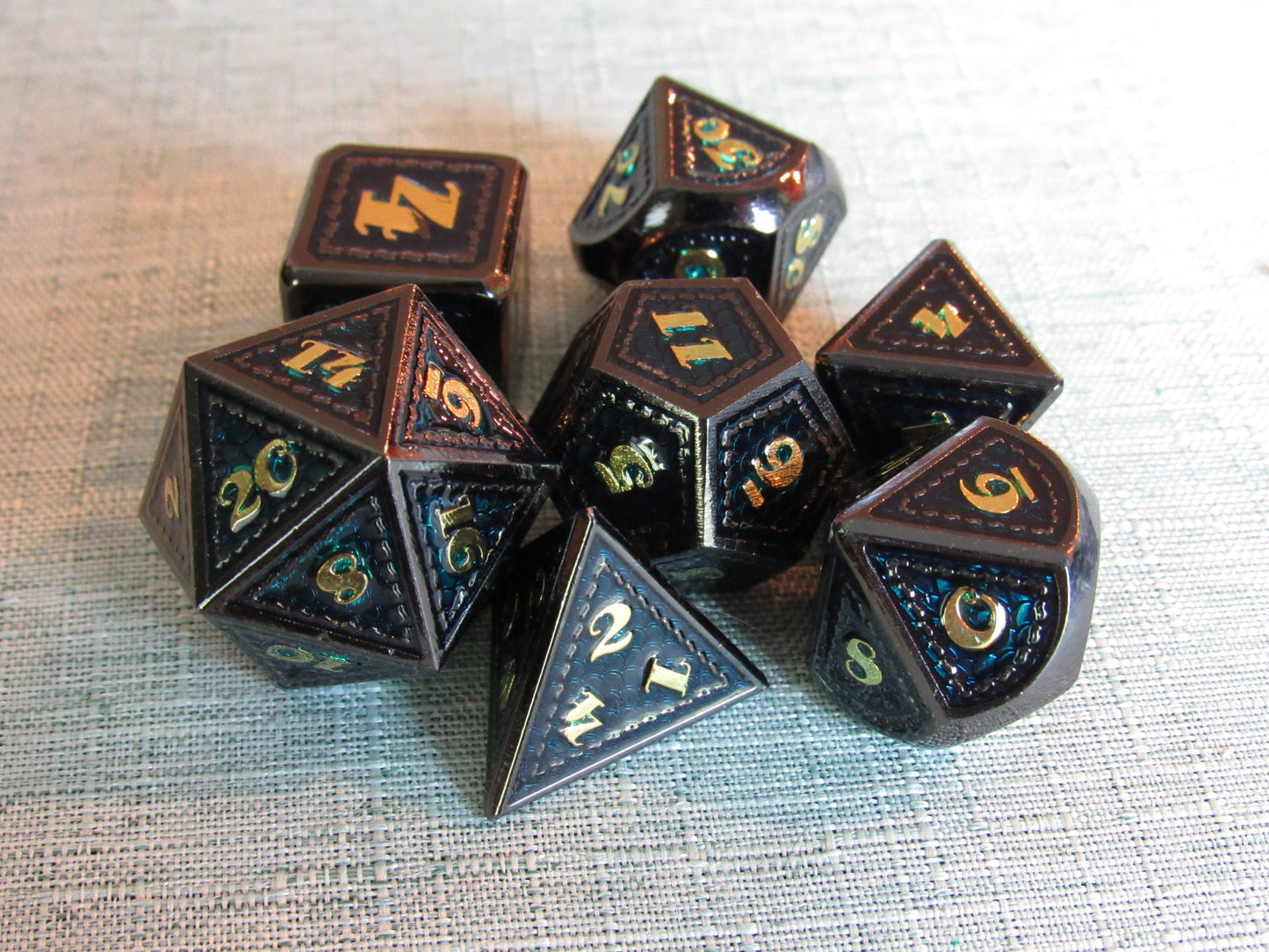 Classic Dragon Scale Metal Dice Set