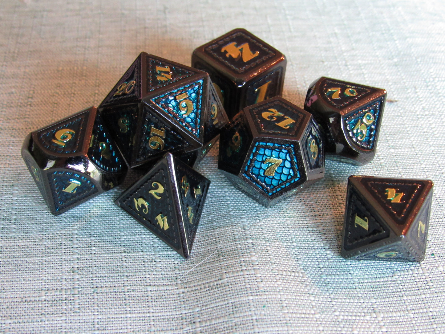 Classic Dragon Scale Metal Dice Set