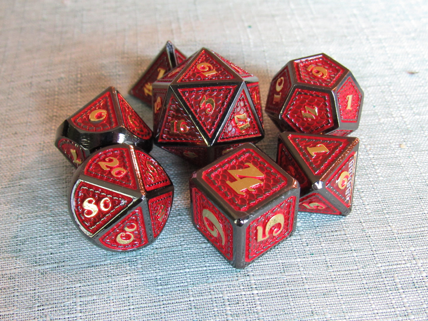 Classic Dragon Scale Metal Dice Set