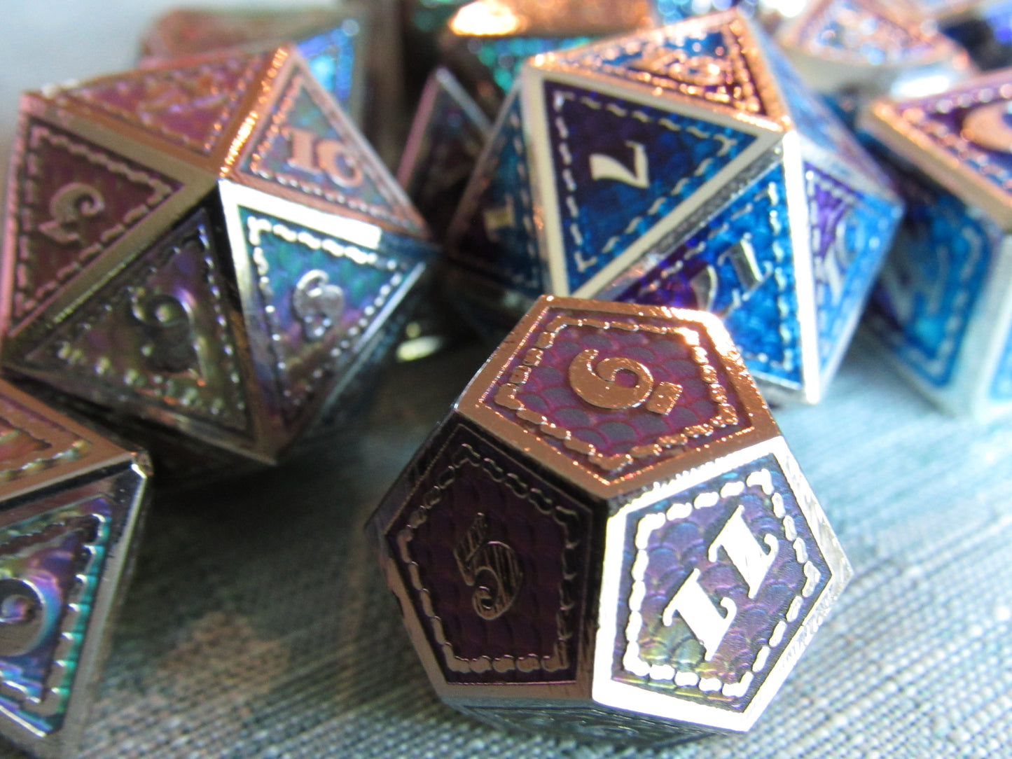 Classic Dragon Scale Metal Dice Set