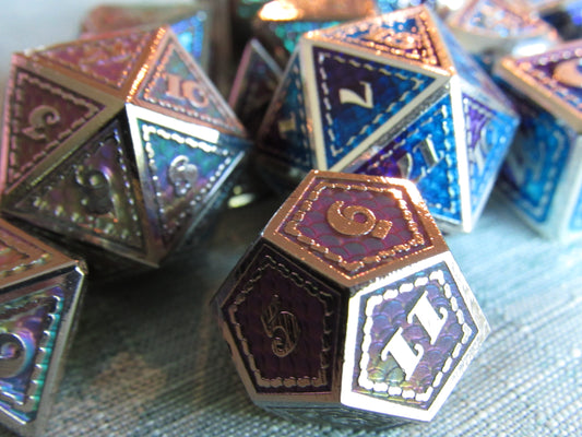 Classic Dragon Scale Metal Dice Set