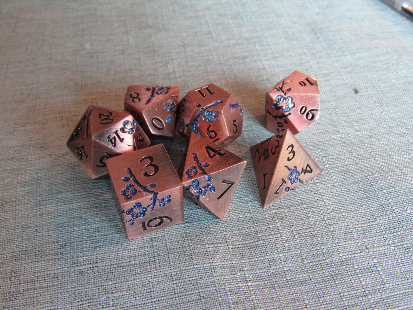 Plum Blossom Metal Dice Set