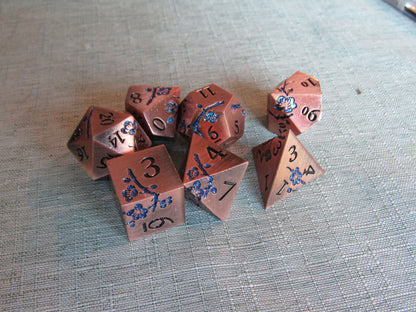 Plum Blossom Metal Dice Set