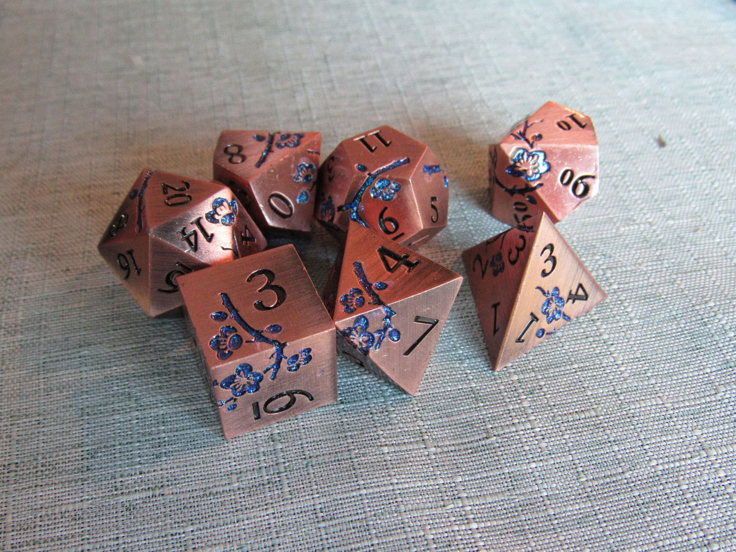 Plum Blossom Metal Dice Set