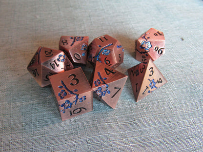 Plum Blossom Metal Dice Set