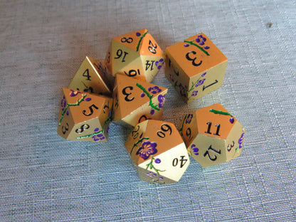Plum Blossom Metal Dice Set