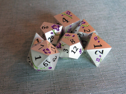 Plum Blossom Metal Dice Set