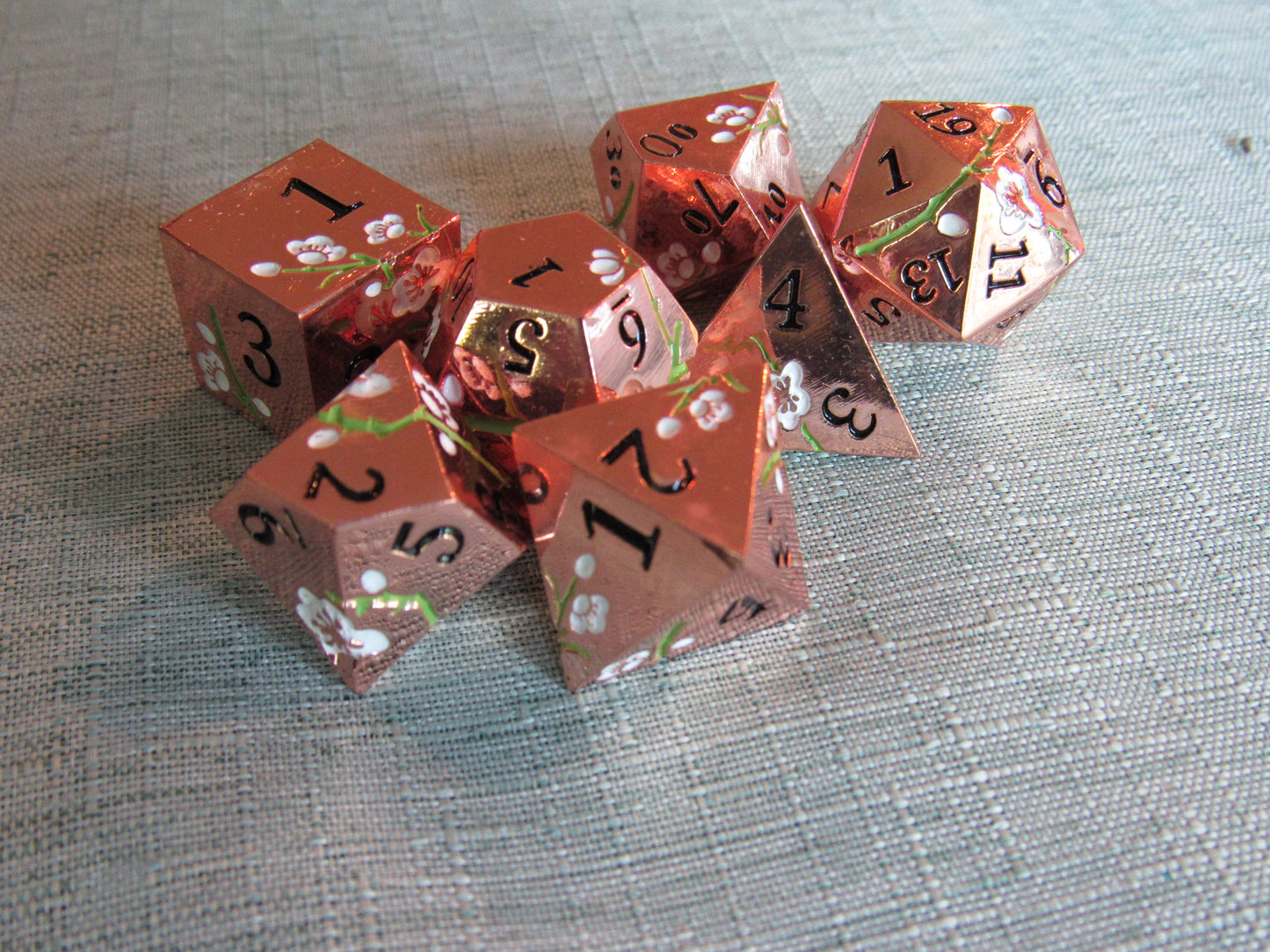 Plum Blossom Metal Dice Set