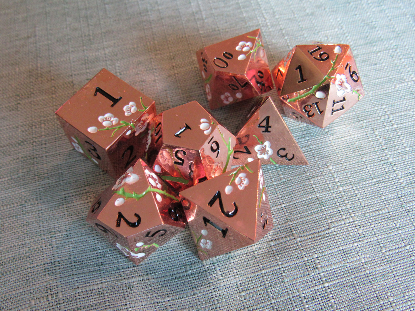 Plum Blossom Metal Dice Set