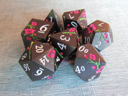 Plum Blossom Metal Dice Set