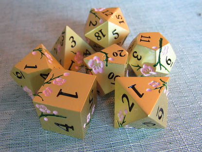 Plum Blossom Metal Dice Set