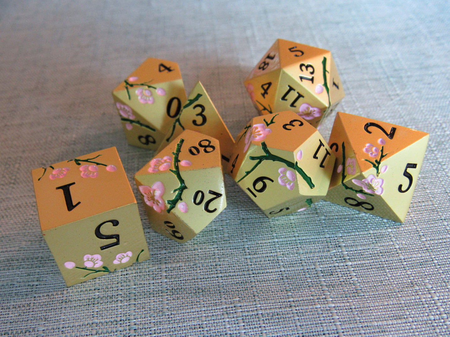 Plum Blossom Metal Dice Set