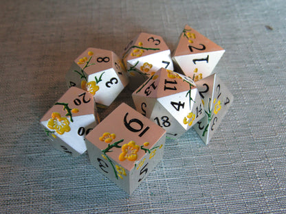 Plum Blossom Metal Dice Set